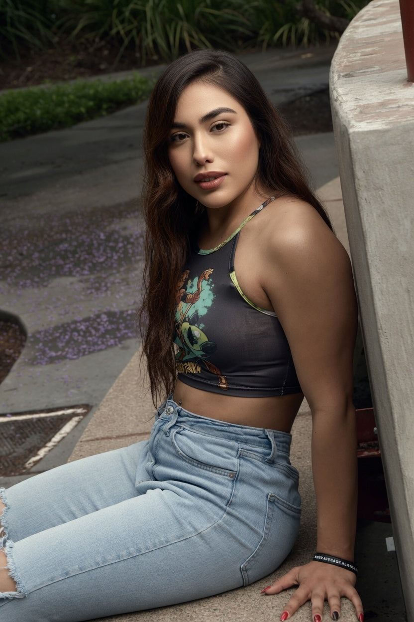 Golden Cobra: Venom Strike Crop Top