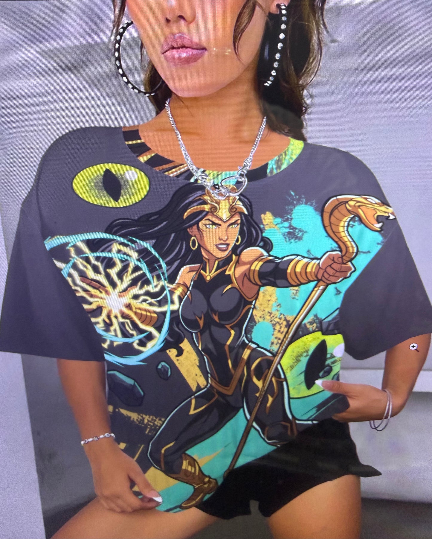 Golden Cobra Shadow Strike Round Neck T-Shirt