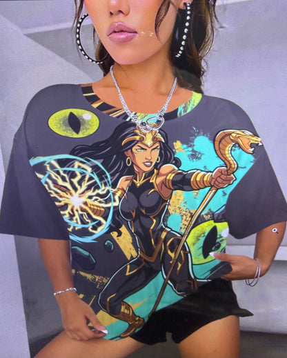 Golden Cobra Shadow Strike Round Neck T-Shirt