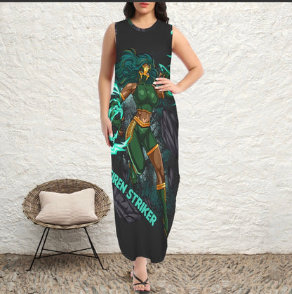 Siren Striker Round Neck Pocket Maxi Dress