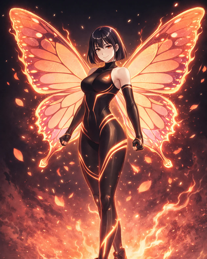 Ha-Toon Jin "Peach Butterfly" - Signature Canvas