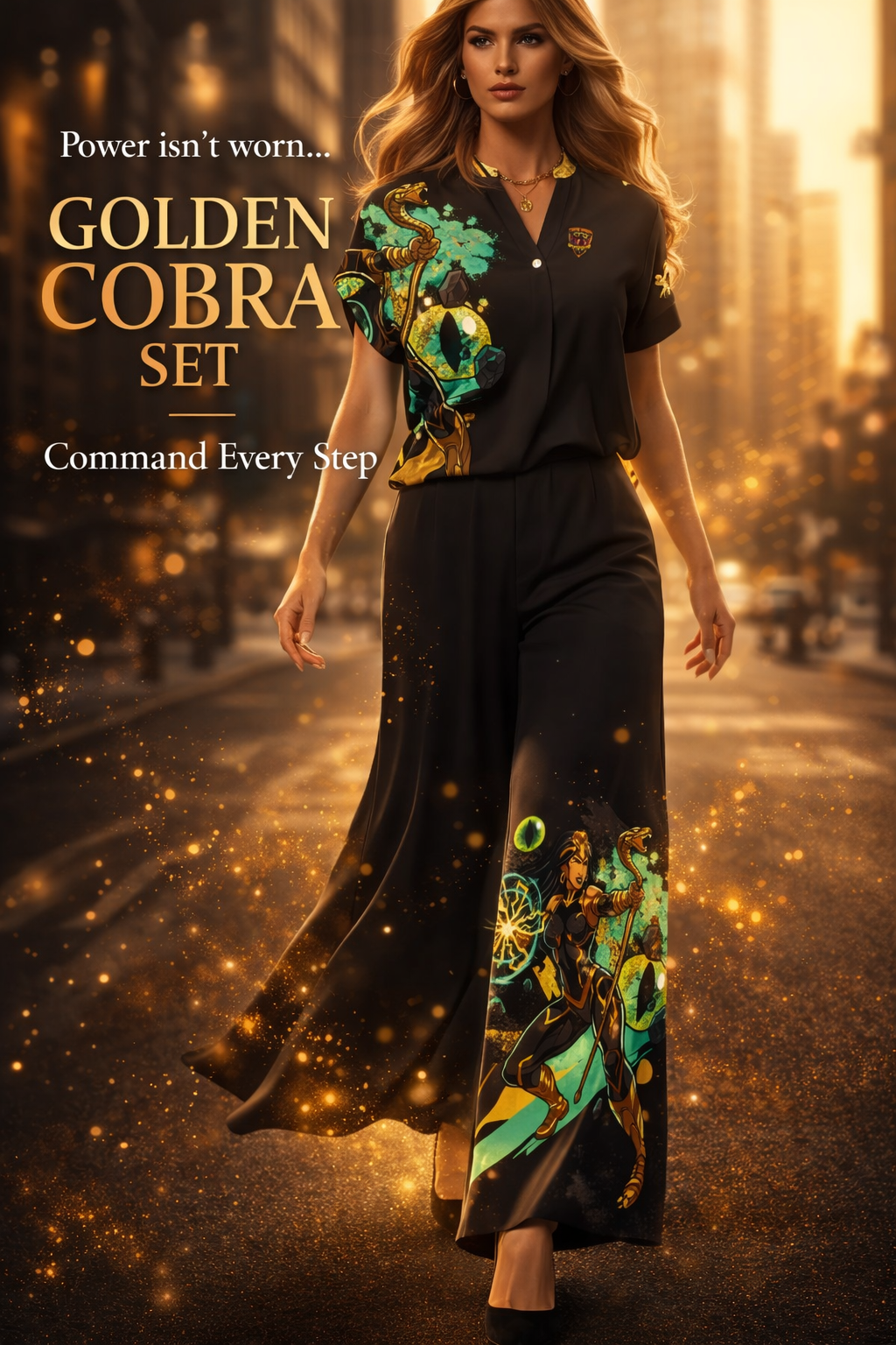 GOLDEN COBRA WIDE-LEG FLOW PANTS