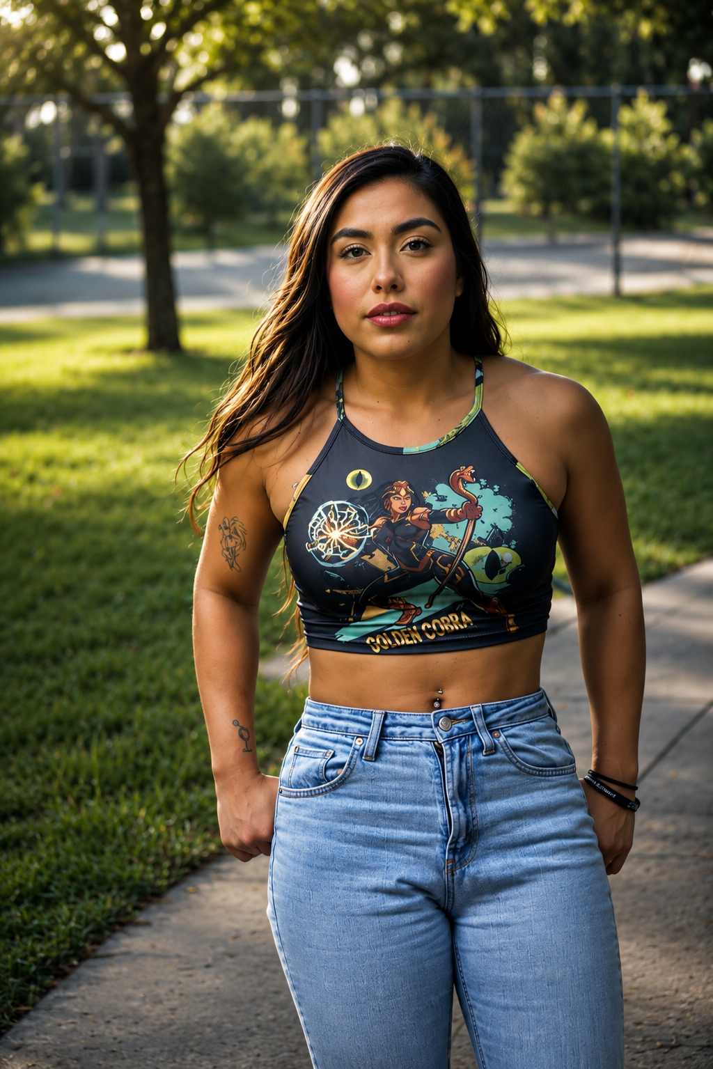 Golden Cobra: Venom Strike Crop Top