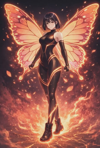Ha-Toon Jin "Peach Butterfly" - Signature Canvas