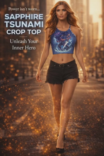 Sapphire Tsunami Crop Top